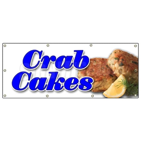 Signmission CRAB CAKES BANNER SIGN crabs cake maryland seafood fried mini signs B-96 Crab Cakes